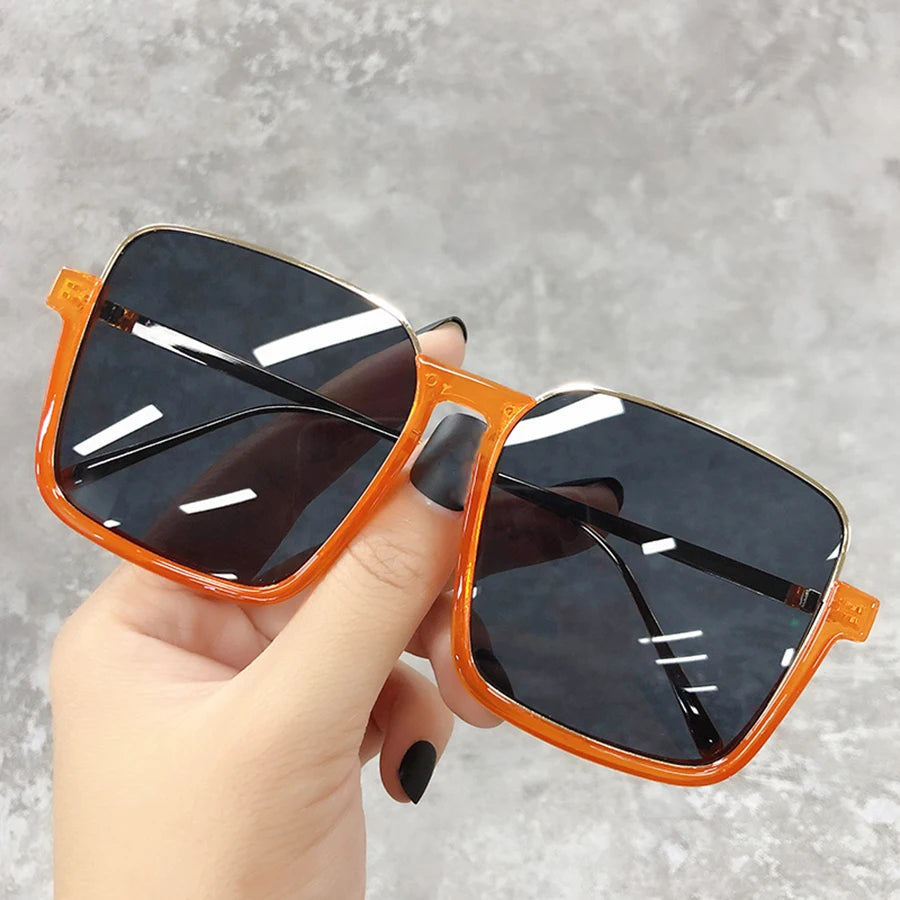 2025 Big Square Frame Travel Sunglasses - Luxury Gradient Unisex UV400