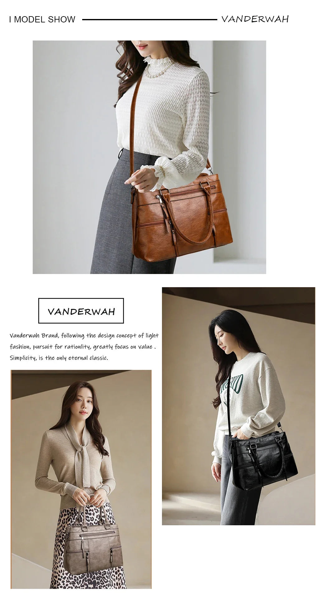 Elegant Handbag for Women High Quality Leather Top-Handle Bags Purse Ladies Shoulder Crossbody Bag Large Casual Tote 2025 Hot