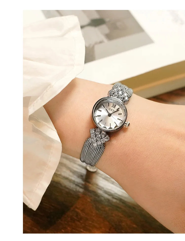 GEDI Luxury Retro High-End Ladies Watches Niche Vintage Quartz Woman Wristwatch Diamond Fashion Casual Watches for Woman