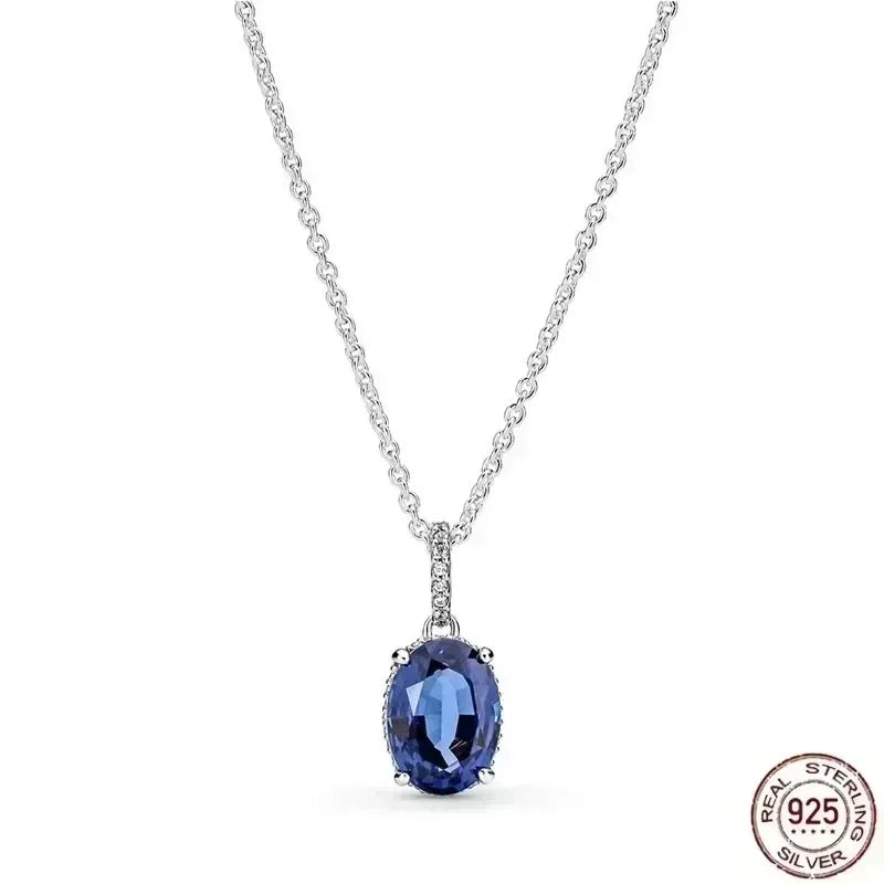 Christmas Birthday Surprise Gifts 925 Sterling Silver Exquisite Shiny Round Heart-shaped Necklace Classic Charm Women's Jewelry