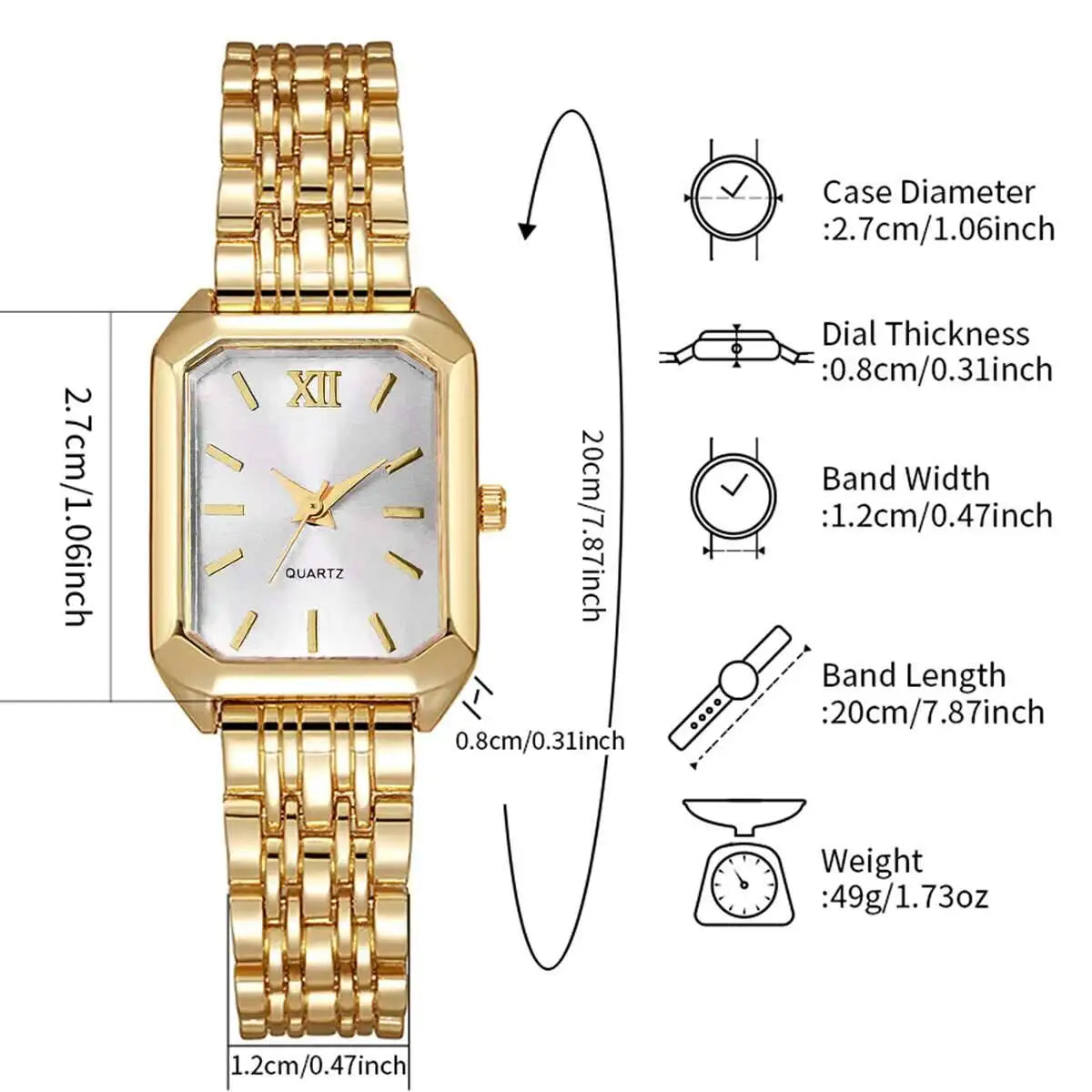 Fashion Rectangle Quartz Watch - Luxury Analog Wristwatch Gift