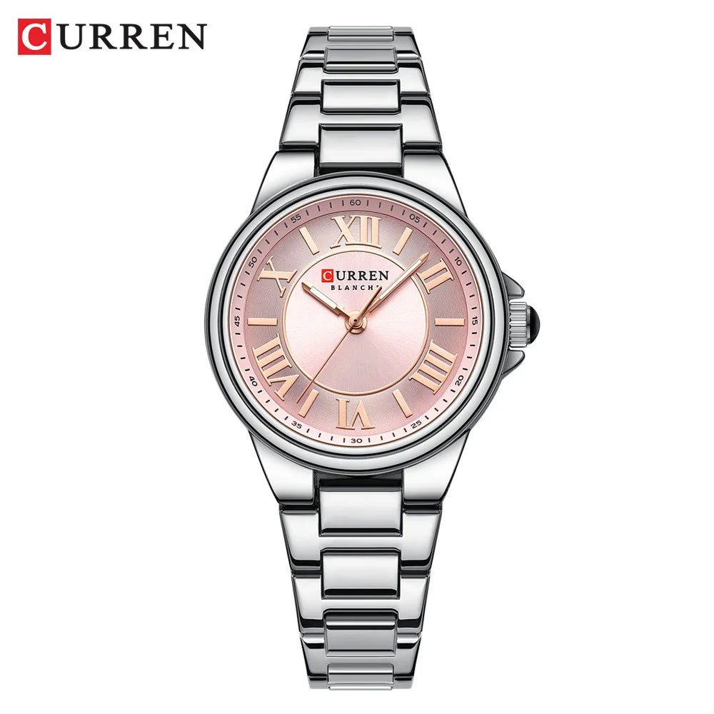 CURREN 9091 Rose Gold Watch - Elegant Steel Strap Ladies Quartz