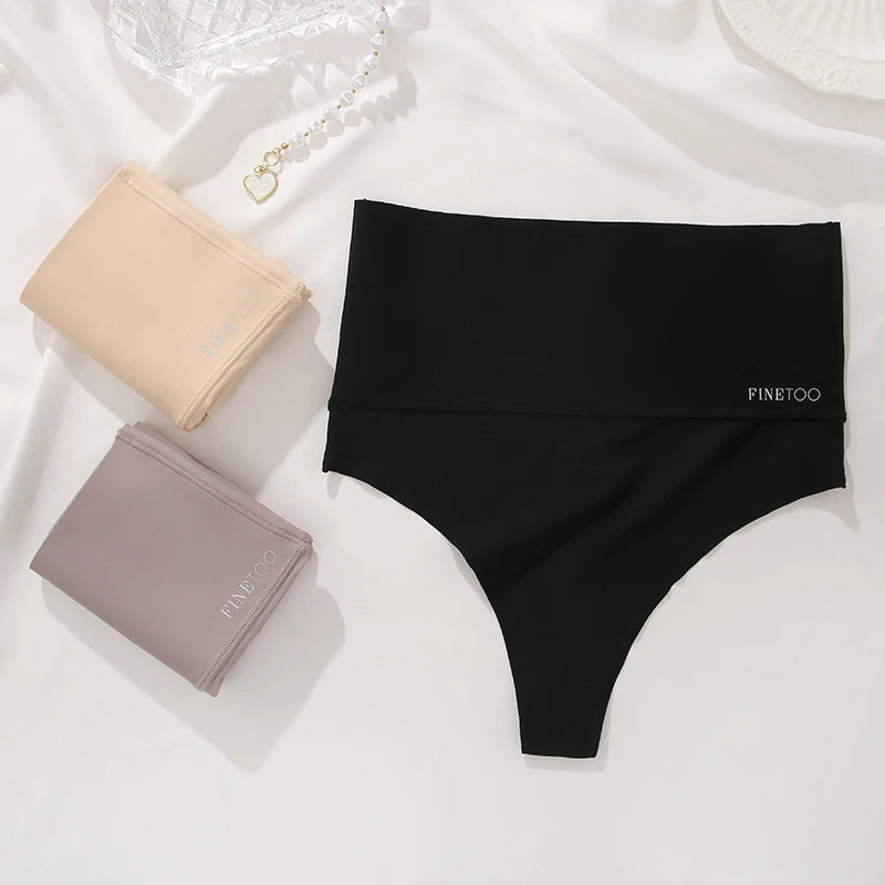 Seamless High Waist Women Thong Black Abdomen Hip Lift Briefs Body Shaping Underwear Breathable Female Panties Plus Size S-XL