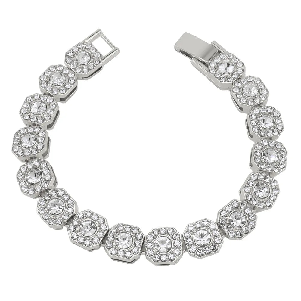 HNSP 13MM Wide Luxury Bracelet For Men Women Hip Hop Hand Chain Jewelry Accessories