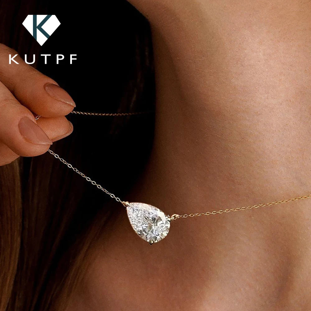 1/3carat Waterdrop Solitaire Moissanite Pendant Necklace 925 Sterling Silver Gra Certified Pear Cut Lab Diamond Neckchain Woman