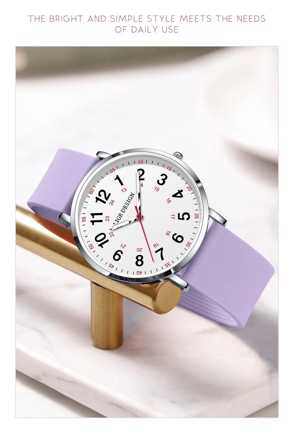 LIGE Fashion Elegant Watch - Candy Color Silicone Luminous Waterproof
