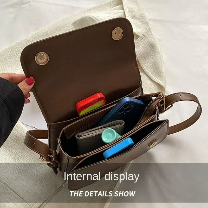 Advanced Texture Retro Small Saddle Bag Women 2025 New Popular All-Match Messenger Bag Fashion Underarm Bags Square Sling Bag