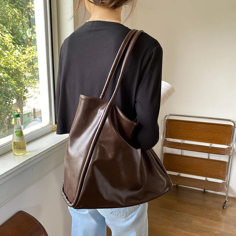 Portable Texture Tote Bag for Women, Shoulder Underarm Bag, Commuting Bag, Large Capacity, Niche Design, Autumn Winter Handbags