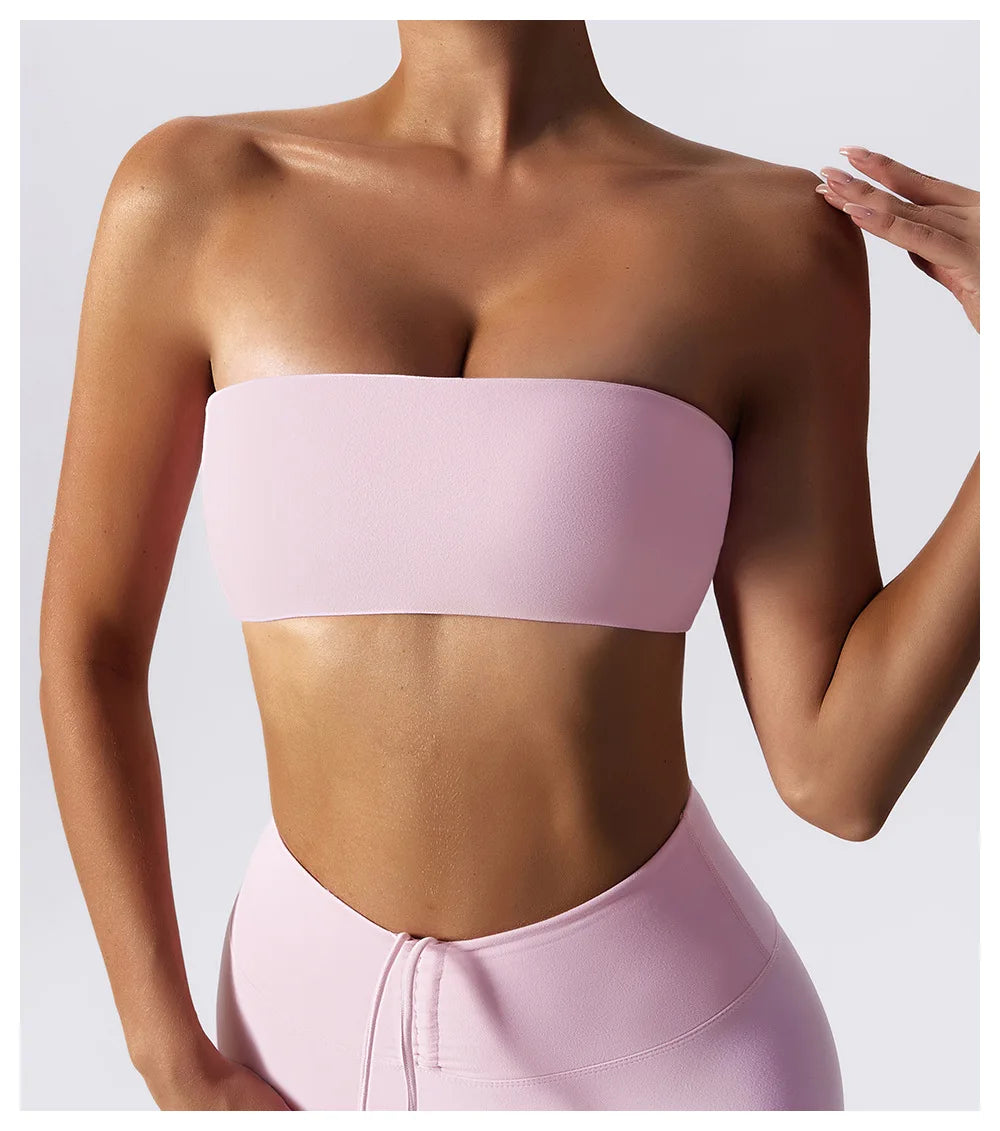 Hearuisavy Casual Sports Bra Gym Underwear Women Breathable Training Yoga Clothes Tube Top Fitness Workout Tank Top Female