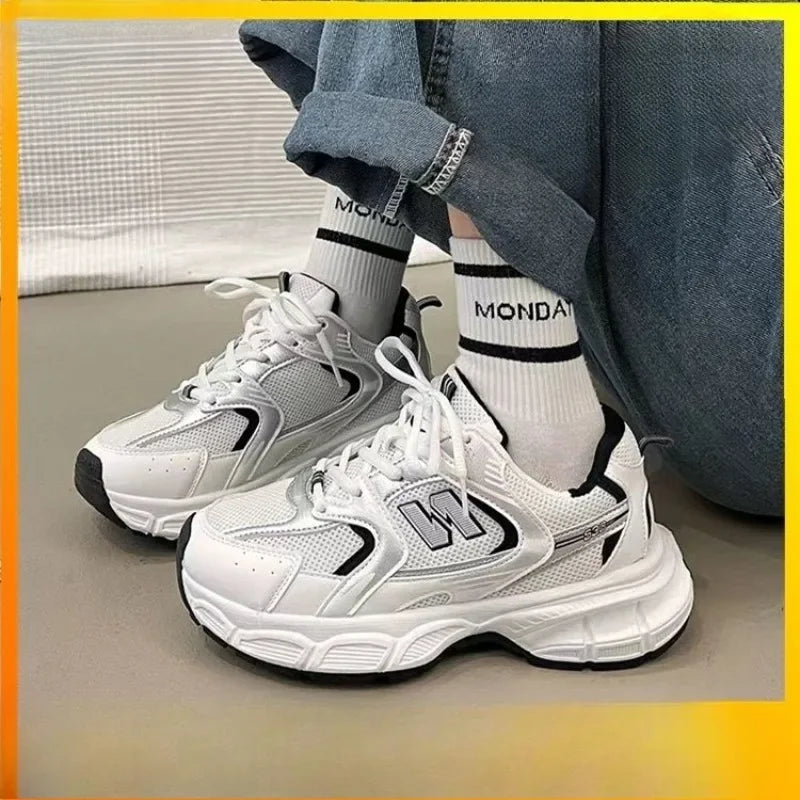 Luxury Thick Sole Women's Sneakers Spring Women's Sports Shoes Fashion Casual Shoes Outdoor Comfortable Breathable Tennis Shoes