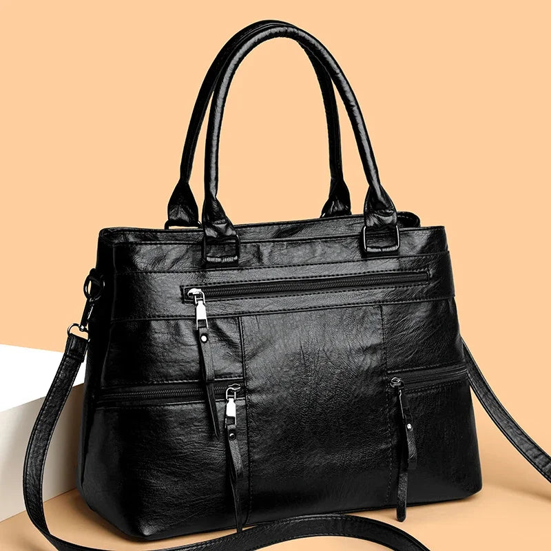 Elegant Handbag for Women High Quality Leather Top-Handle Bags Purse Ladies Shoulder Crossbody Bag Large Casual Tote 2025 Hot