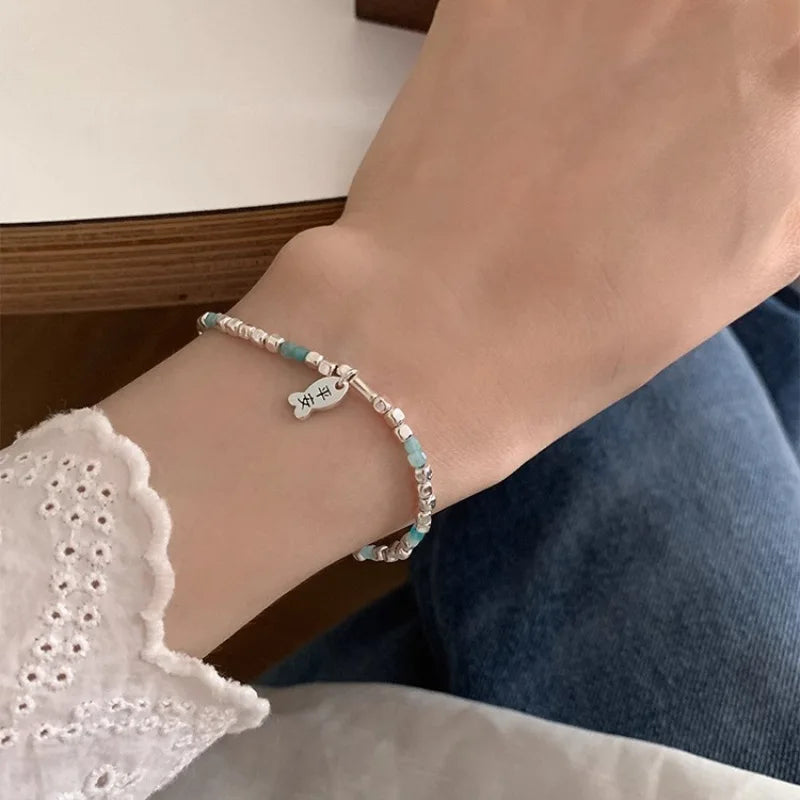 VENTFILLE 925 Sterling Silver Double Layer Pearl Bracelet for Women Girl Design Bead Korean Jewelry Dropshipping