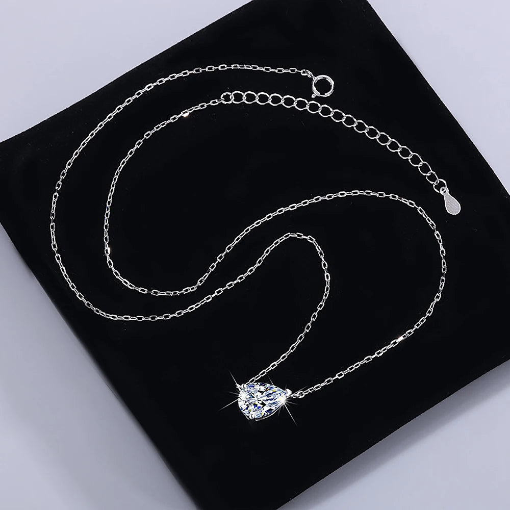 1/3carat Waterdrop Solitaire Moissanite Pendant Necklace 925 Sterling Silver Gra Certified Pear Cut Lab Diamond Neckchain Woman