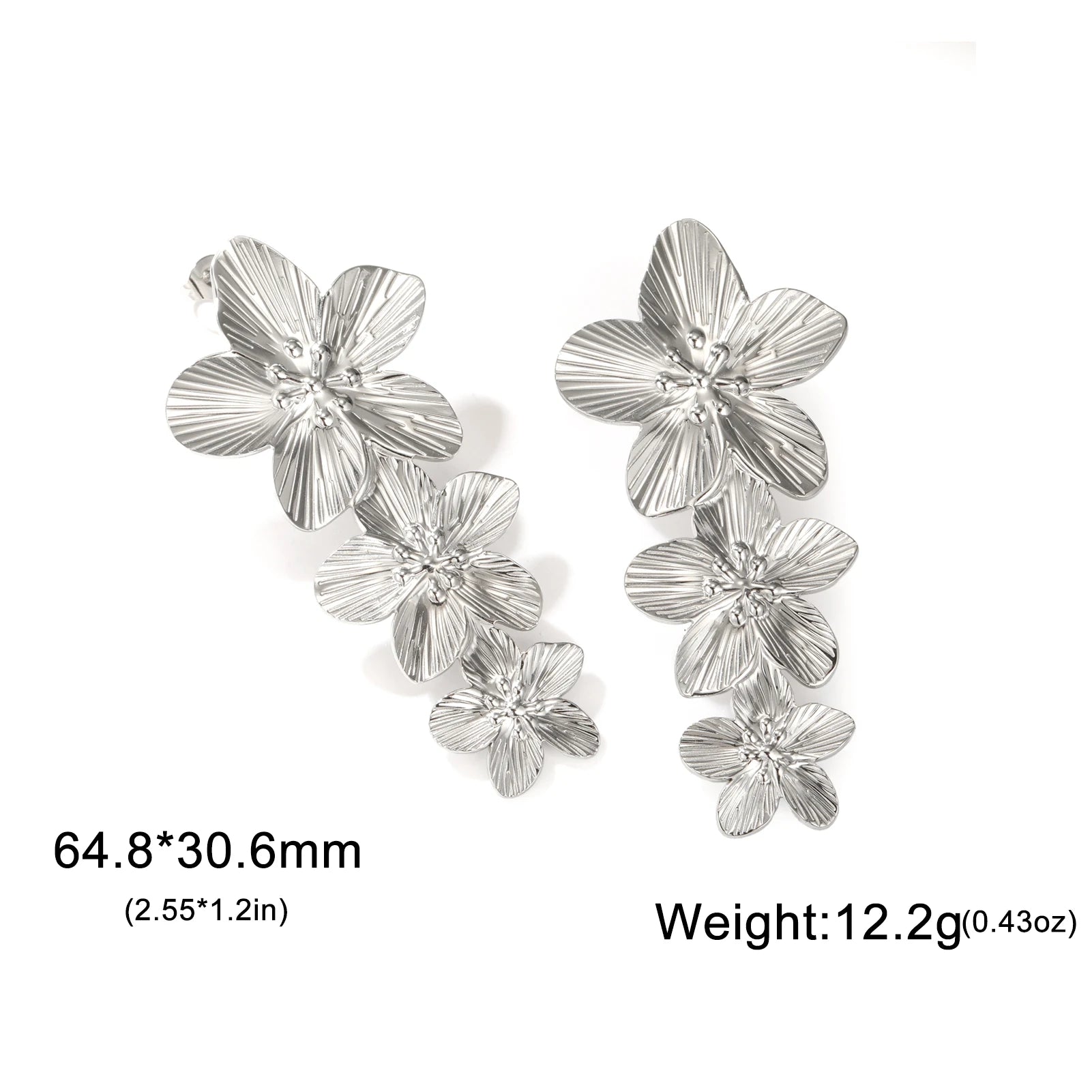 Unift Vintage Metal Flower Stud Earrings for Women Bohemian Gold Color Stainless Steel Earring Statement Stylish Simple Jewelry