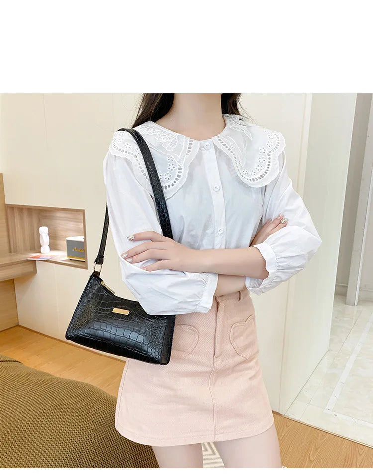 Fashion Shoulder Bag Crocodile Pattern Underarm Bag for Women Exquisite Crossbody Tote Purse Luxury Brand Handbags Shopping Bags