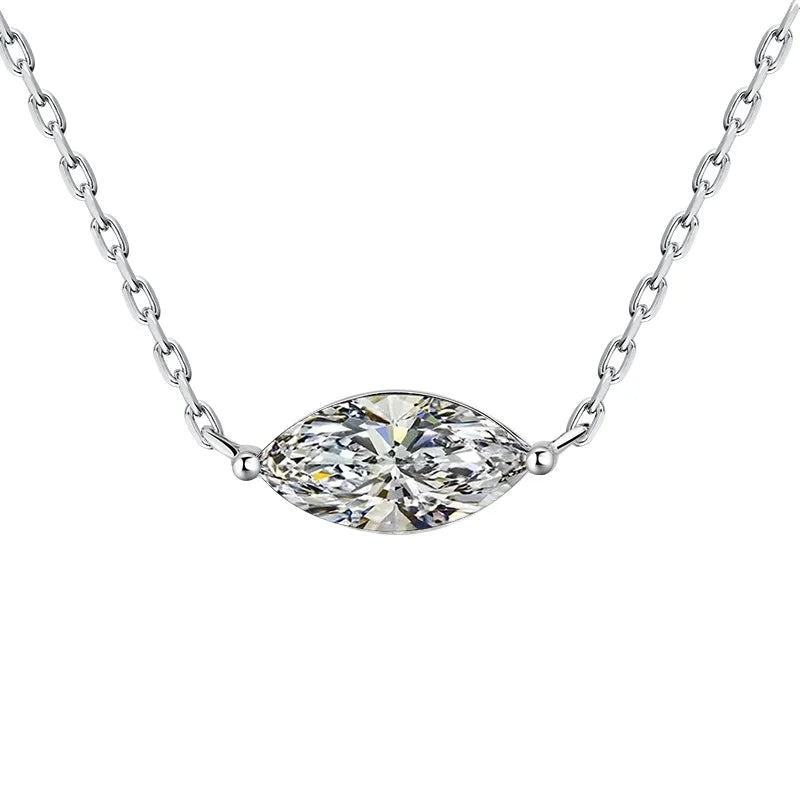1/2carat Marquise Cut Solitaire Moissanite Diamond Pendant Necklace Gra Certified 925 Silver Plated 18k Gold Neckchain Woman