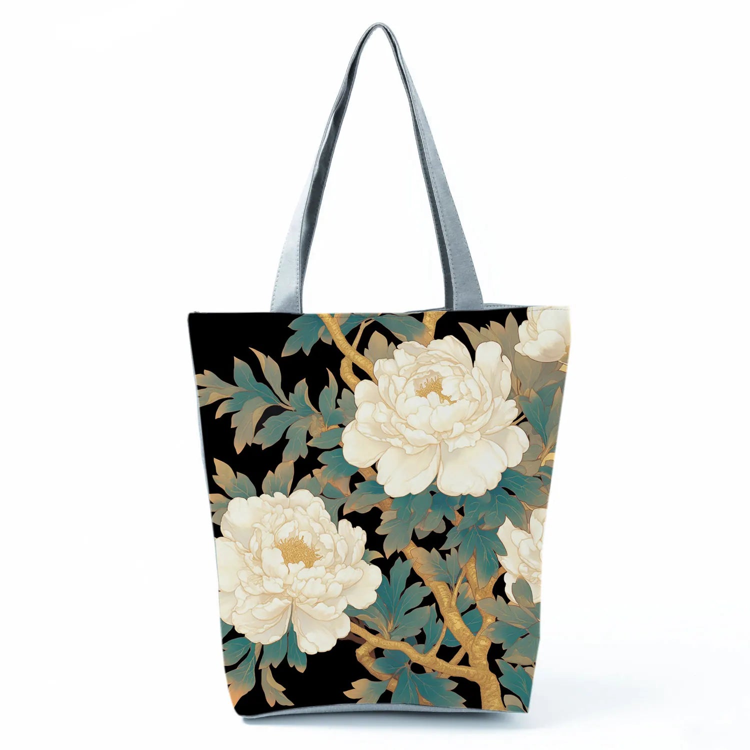Japan Ukiyoe Print Handbags Groceries Kimono Woman Shopping Bags Women Large Capacity Shoulder Bag Chrysanthemum Portable Tote