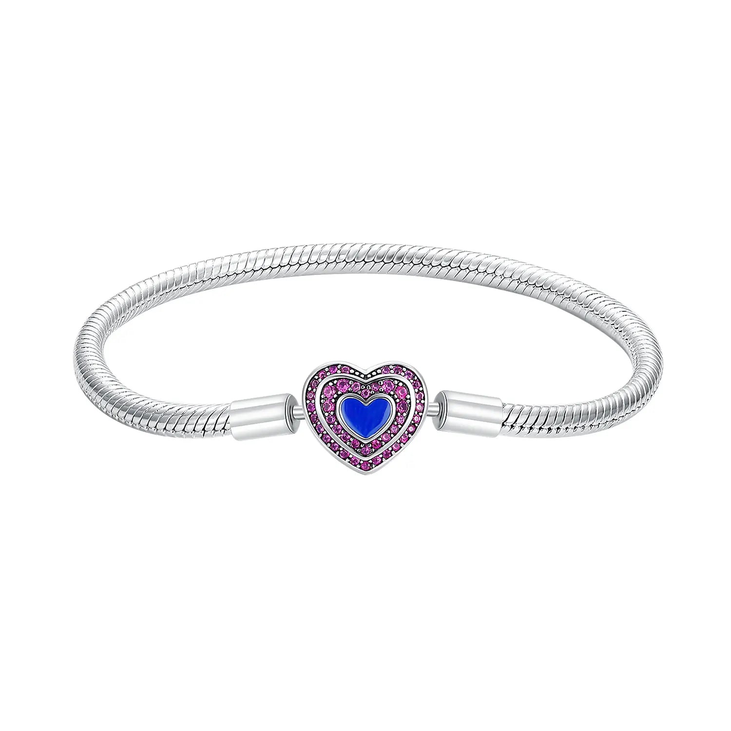 Original 925 Silver Plated Moments Bracelets RoseGold Golden Love Heart Clasp Bead Charm Bracelet For Women DIY Jewelry Gifts