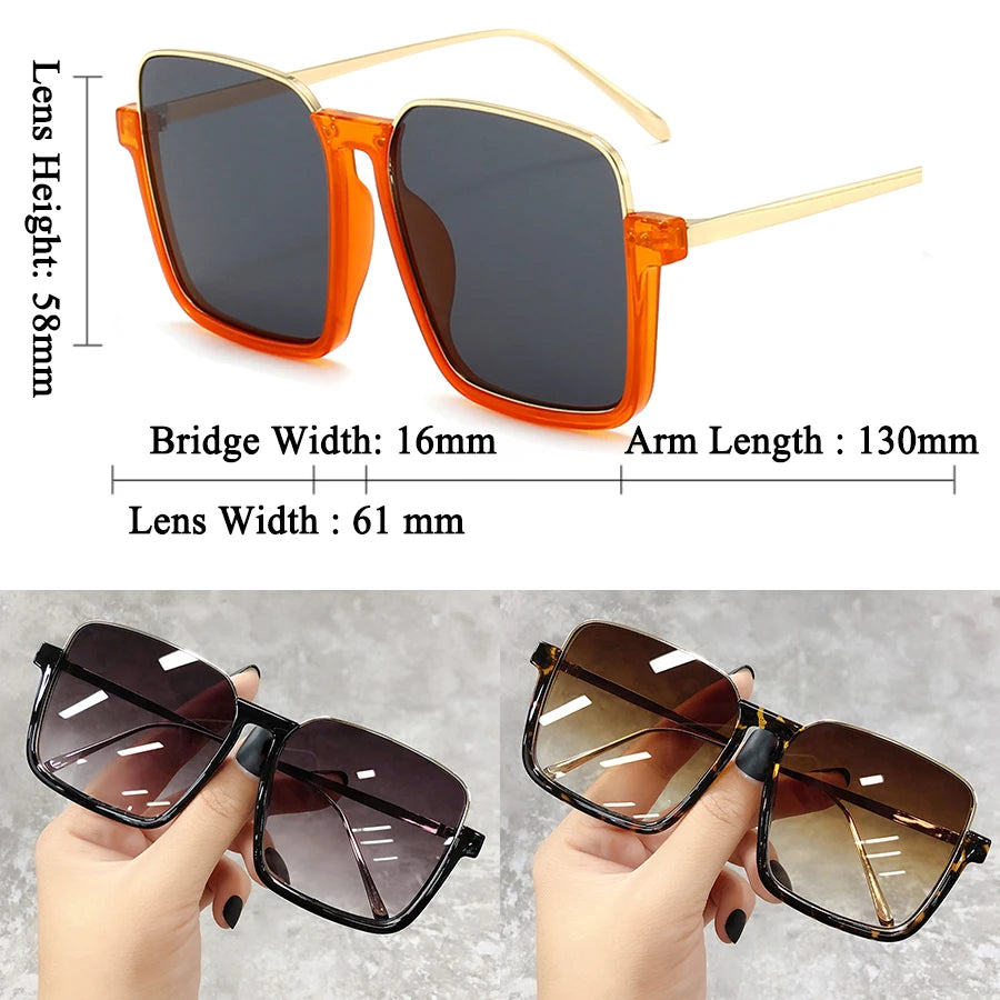 2025 Big Square Frame Travel Sunglasses - Luxury Gradient Unisex UV400