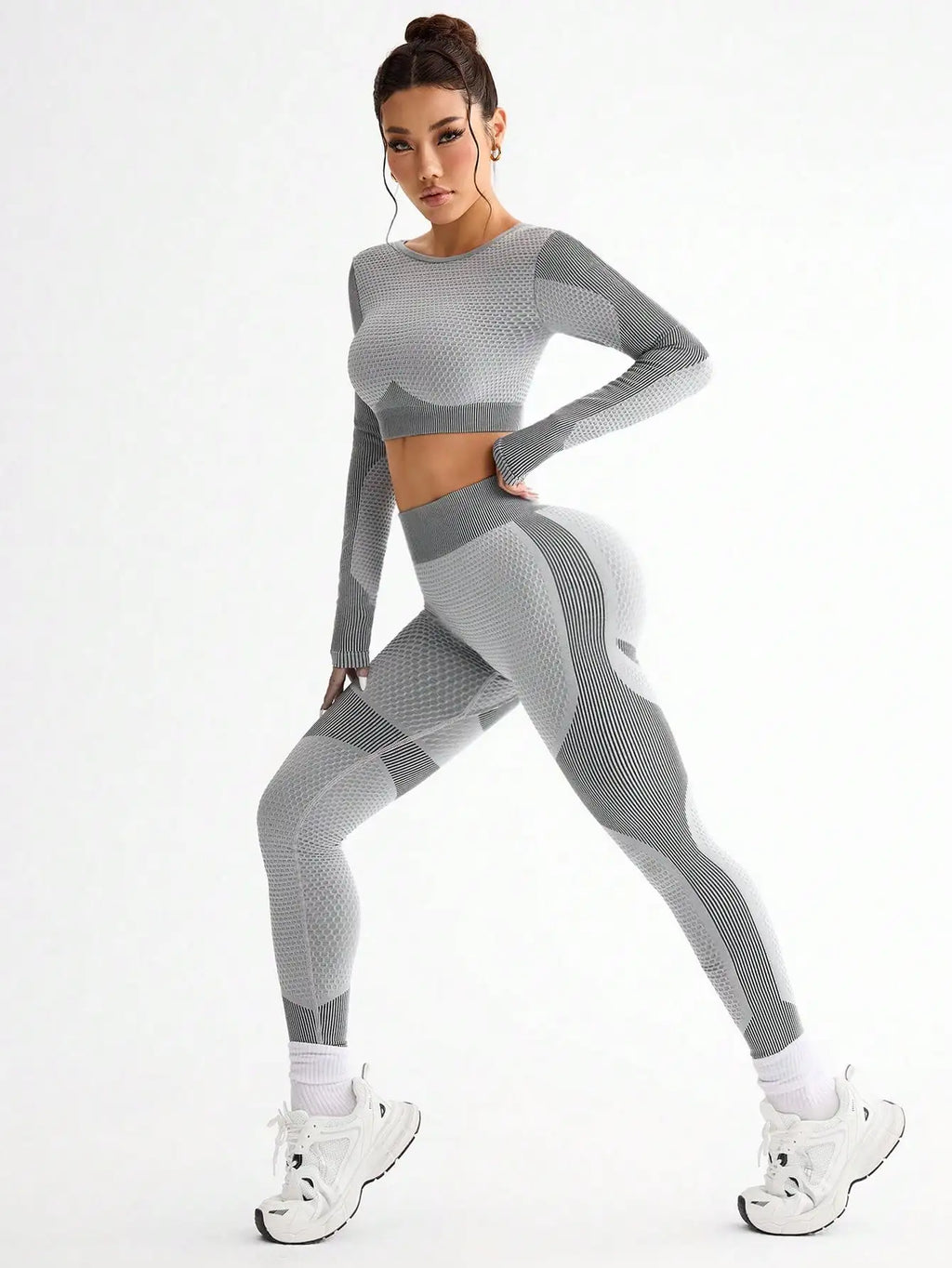 2PCS Sports Yoga Suit - Breathable Seamless Running Fitness Set