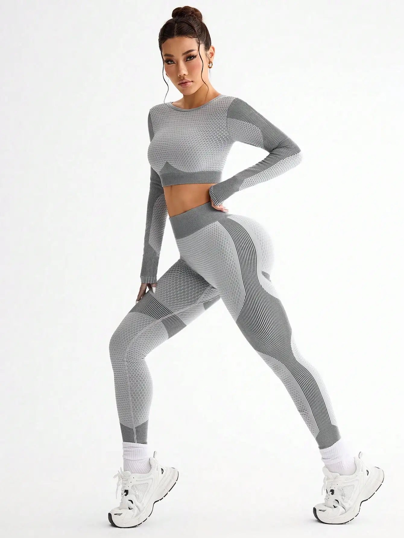2PCS Sports Yoga Suit - Breathable Seamless Running Fitness Set