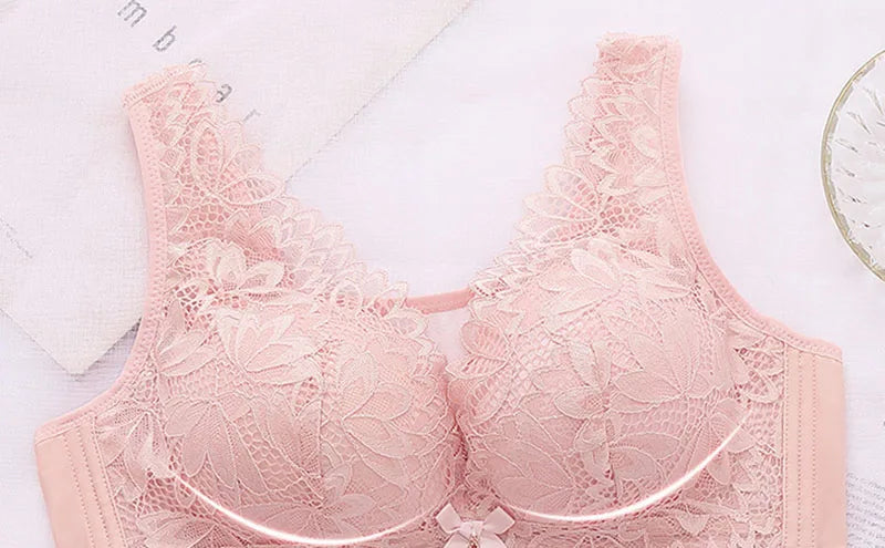 Sexy Push Up Bra - See Through Backless Floral Lace Bralette