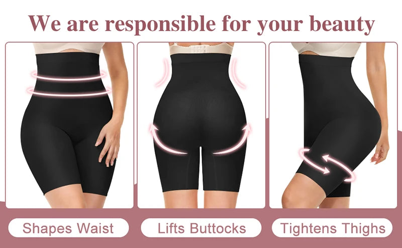 High Waisted Body Shaper Shorts - Tummy Control Butt Lifter