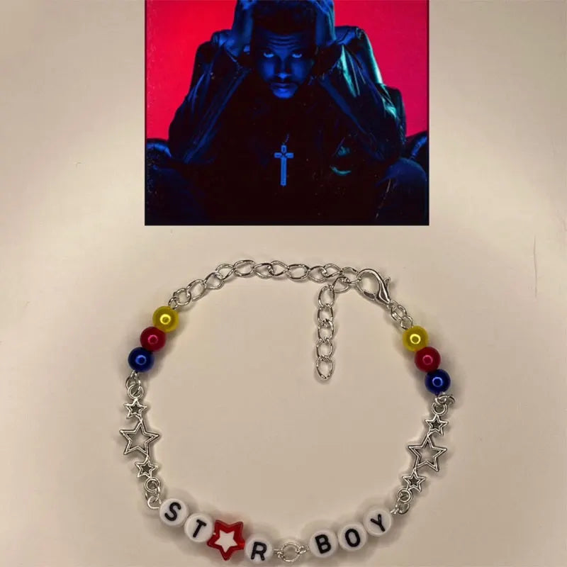 Handmade the weeknd bracelets  No. 8 ball star beaded dice bracelet coquettish y2k gothic