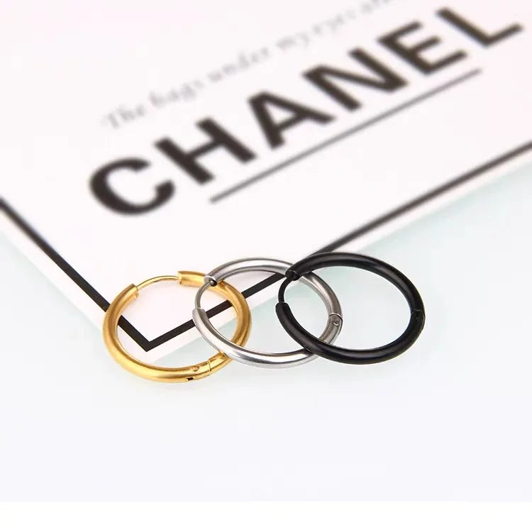 10/20Pcs Minimalist 316L Stainless Steel Small Hoop Earrings For Women Man Classic Round Earrings Fashion Ear Piercing Jewelry