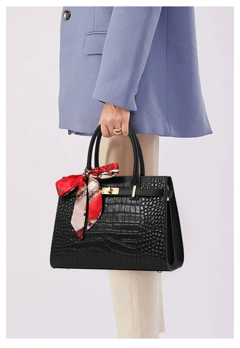 Leather  bag,women's handbag, cowhide cross-body bag, 2024 new style, light and luxurious, mother bag, large capacity