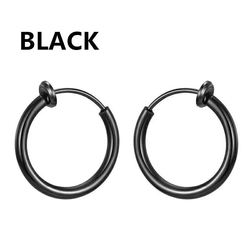 1 Pairs Fashion Magnetic Stud Earrings Men and Women Black CZ Magnet Non-piercing Clip Earring Set Punk Earrings Jewelry Gift