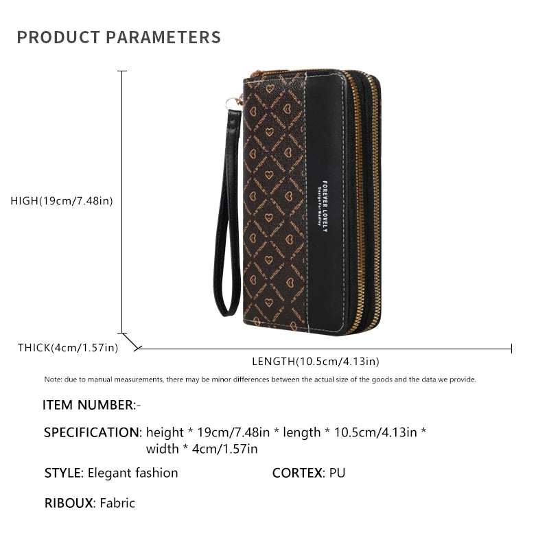 Classic Wallet, Large Capacity Clutch Purse With Zipper, Card Holder With 8 Slots And Multiple Compartments, Elegant Hand Clutch