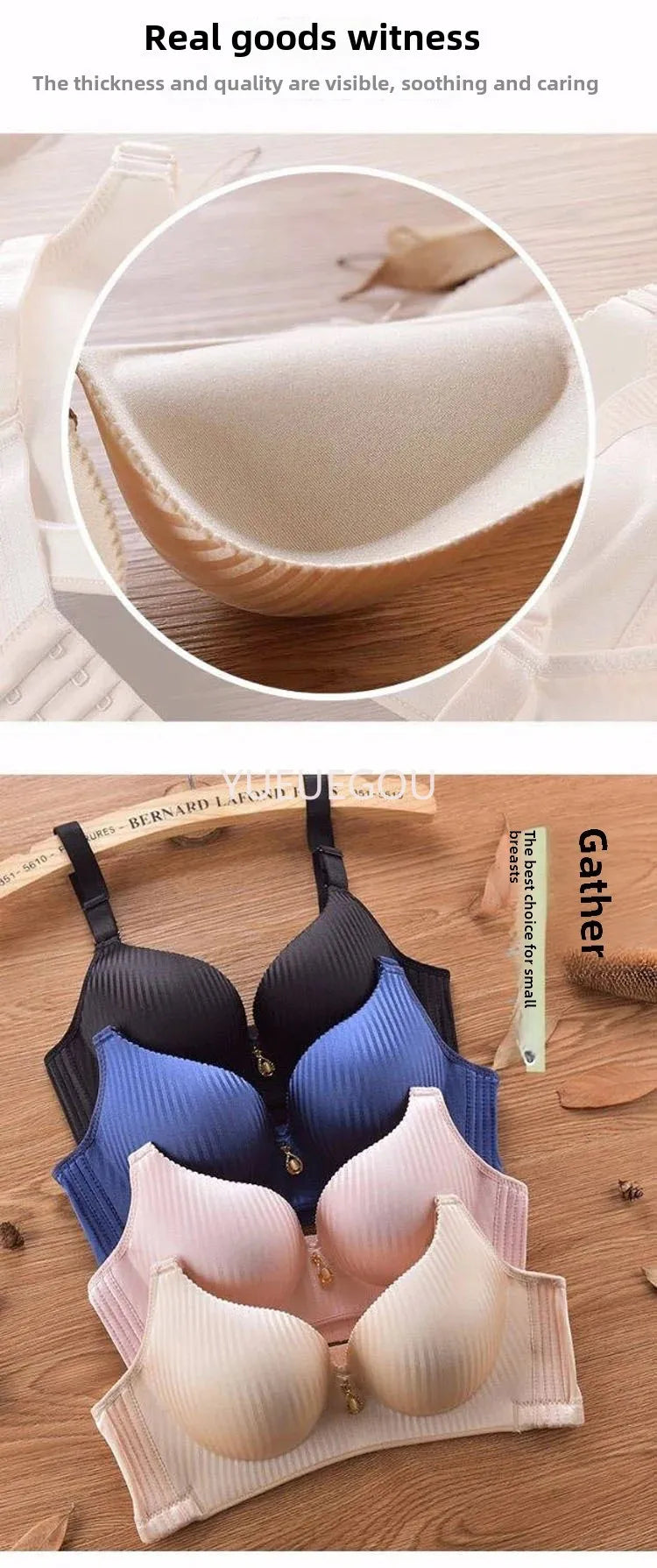 2024 New Girl's 8cm thickened Bra Steamed Bread Cup Adjustable Underwear No Mark No Steel Ring Breast Lingerie push up Bras