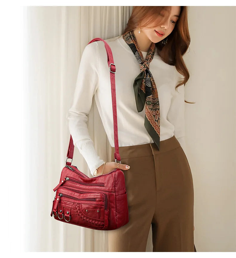 New Arrival Crossbody Shoulder Bag Soft Washed Leather Women's Mini Bag Versatile Handbag