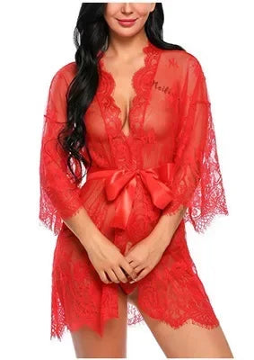 Exotic Female Underwear Nightgown Sexy Lingerie Women Crotchless Sleepwear Pajamas Lace Night Dress Costumes G-string