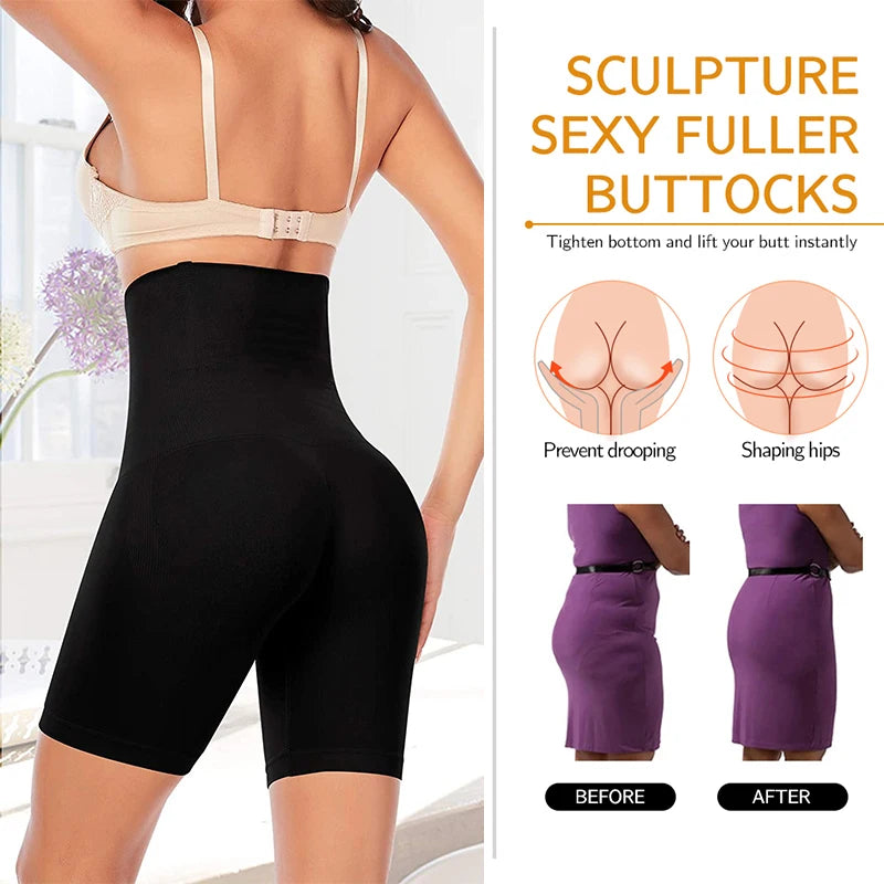High Waisted Body Shaper Shorts - Tummy Control Butt Lifter