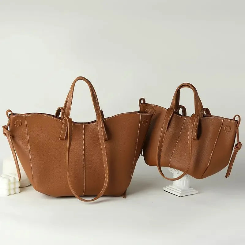 Fashionable Large Capacity Tote Bag Handbag Women's Single Shoulder Bag Brown New Arrival 2025 from France High Aesthetic Value
