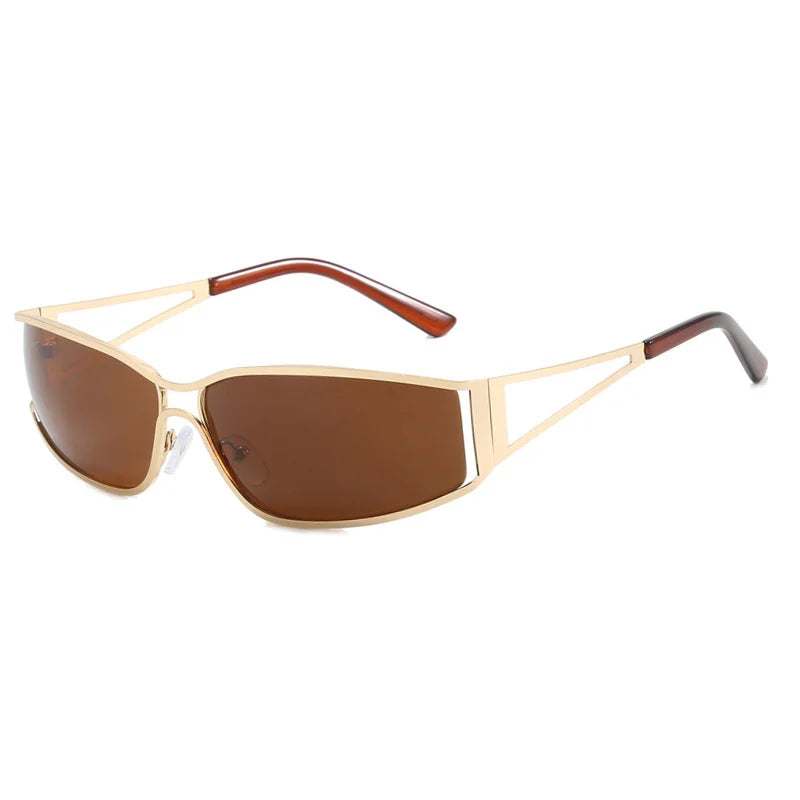 Y2K Oversized Steampunk Sunglasses - Designer Gradient Mirror Eyewear