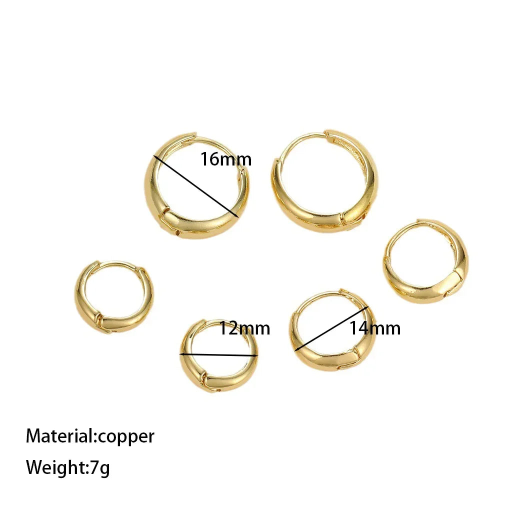3Pairs Set Fashion Stainless Steel Crystal Oval Huggie Hoop Earrings for Women 18K Gold Plated Dangle Hoop Earring Punk Jewelry