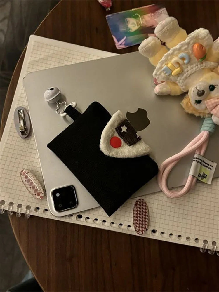 Cute Rice Ball Card Holder Coin Purse Money Card Integrated Canvas Portable Small Bag Storage Bag ID Bag
