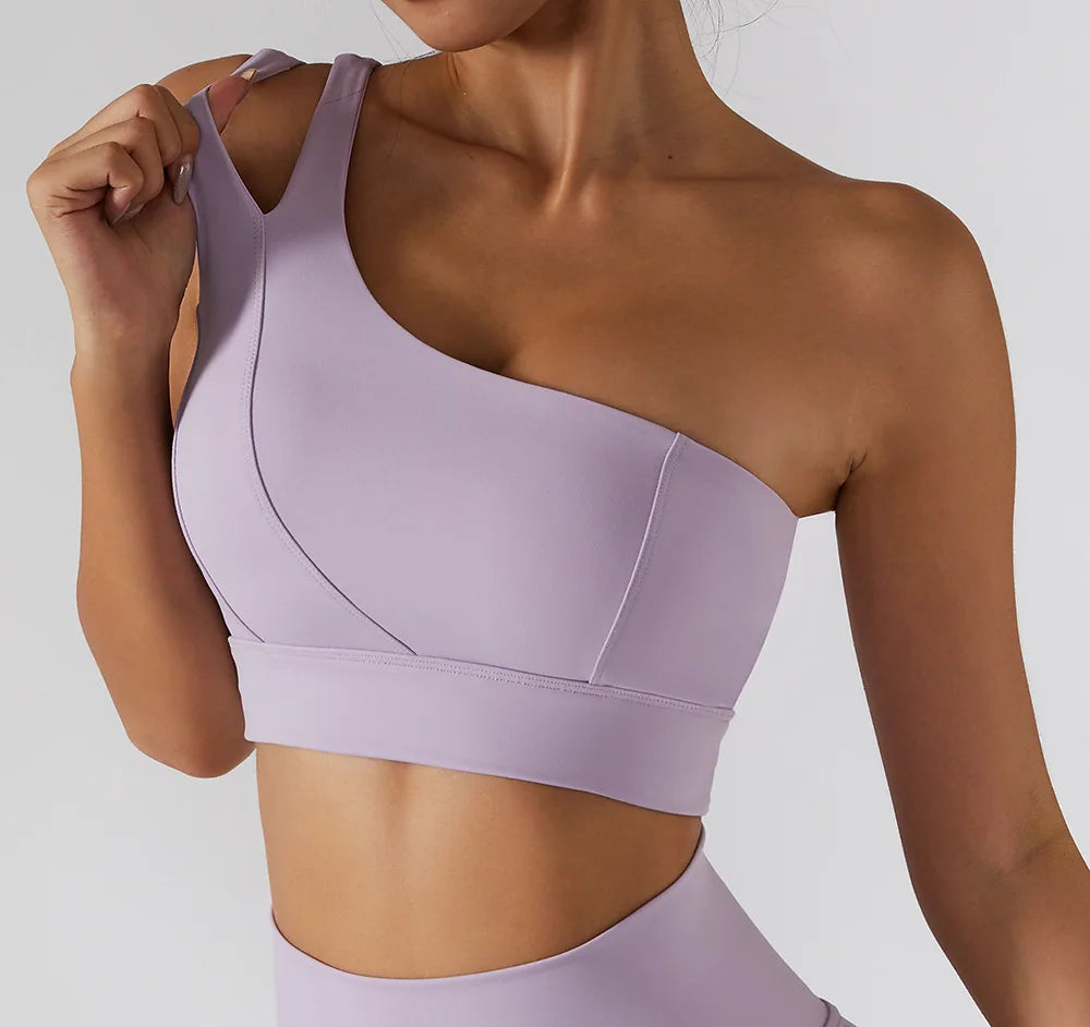 Sexy One Shoulder Sports Bra - High Strength Fitness Vest