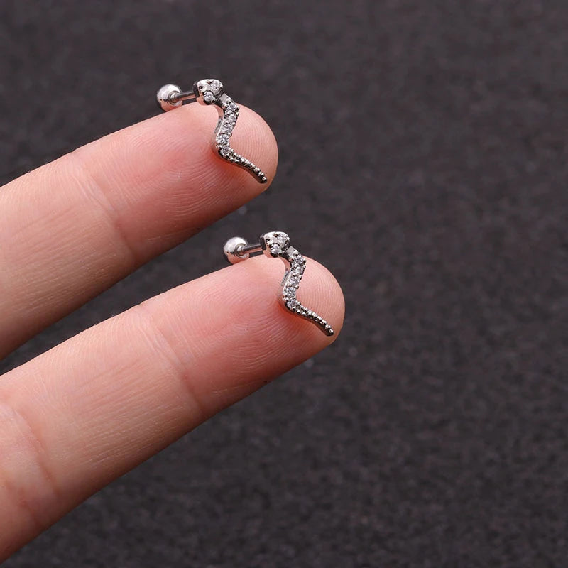 1PC Stainless Steel Gold Color Silver Color Flower CZ Tragus Cartilage Helix Star Ear Stud Piercing Zircon Daith Earring