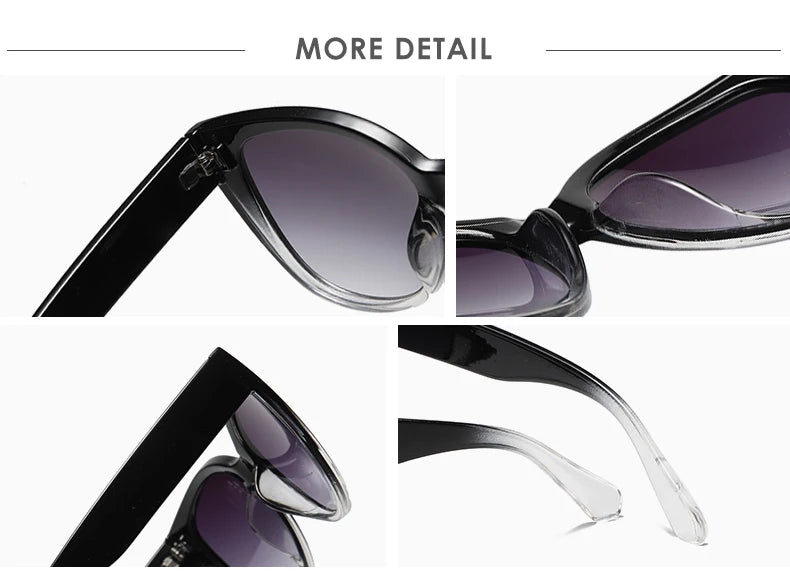 Retro Fashion Cat Eye Sunglasses - Simple Wide Leg Gradient UV400