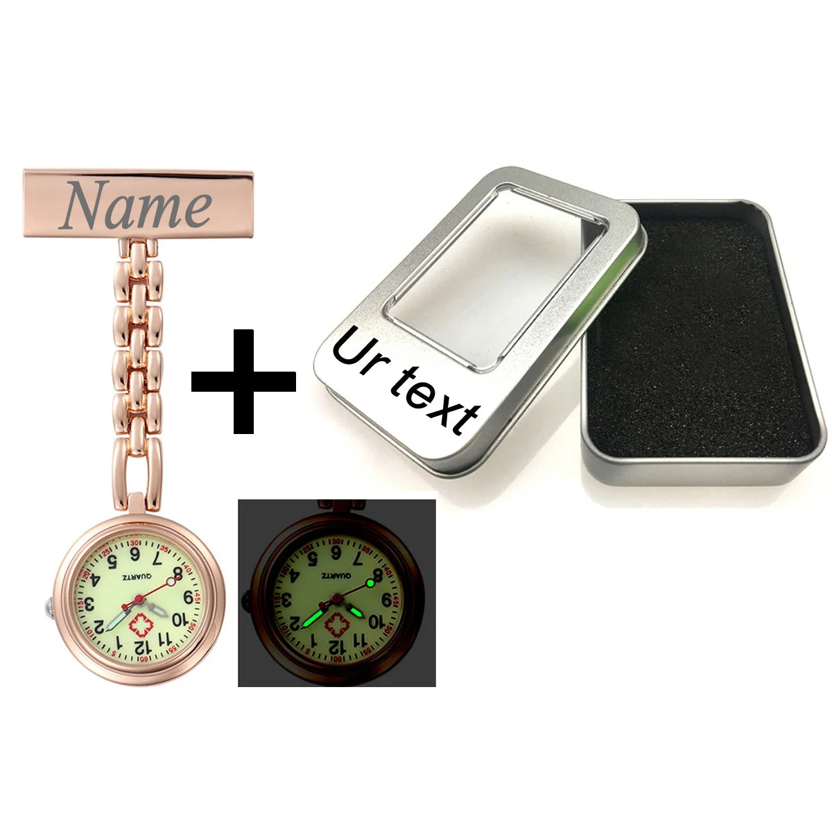 FREE Personalized Your Name Logo Doctor Clock Stethoscope Customize Engrave Medical Hospital Healthcare Pocket FOB Nurse Watch