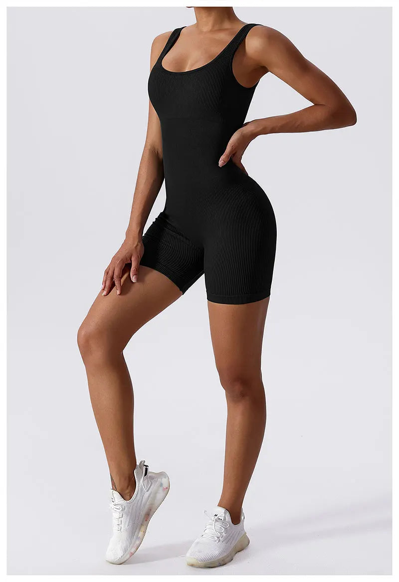 Sleeveless Backless Jumpsuits Women Exercise Yoga Jumpsuit Sports Suits Fitness Wear Running Clothes one-pieces Bodysuit Solid