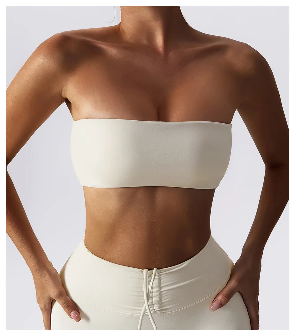 Hearuisavy Casual Sports Bra Gym Underwear Women Breathable Training Yoga Clothes Tube Top Fitness Workout Tank Top Female