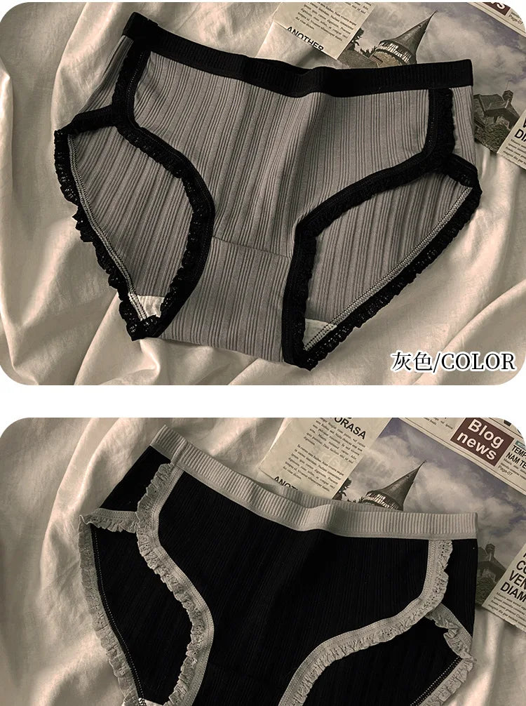 3Pcs/Set Cotton Panties Mid-Waist Women's Underwear Female Breathable Underpants Girls Solid Color Briefs Short Sexy Lingerie