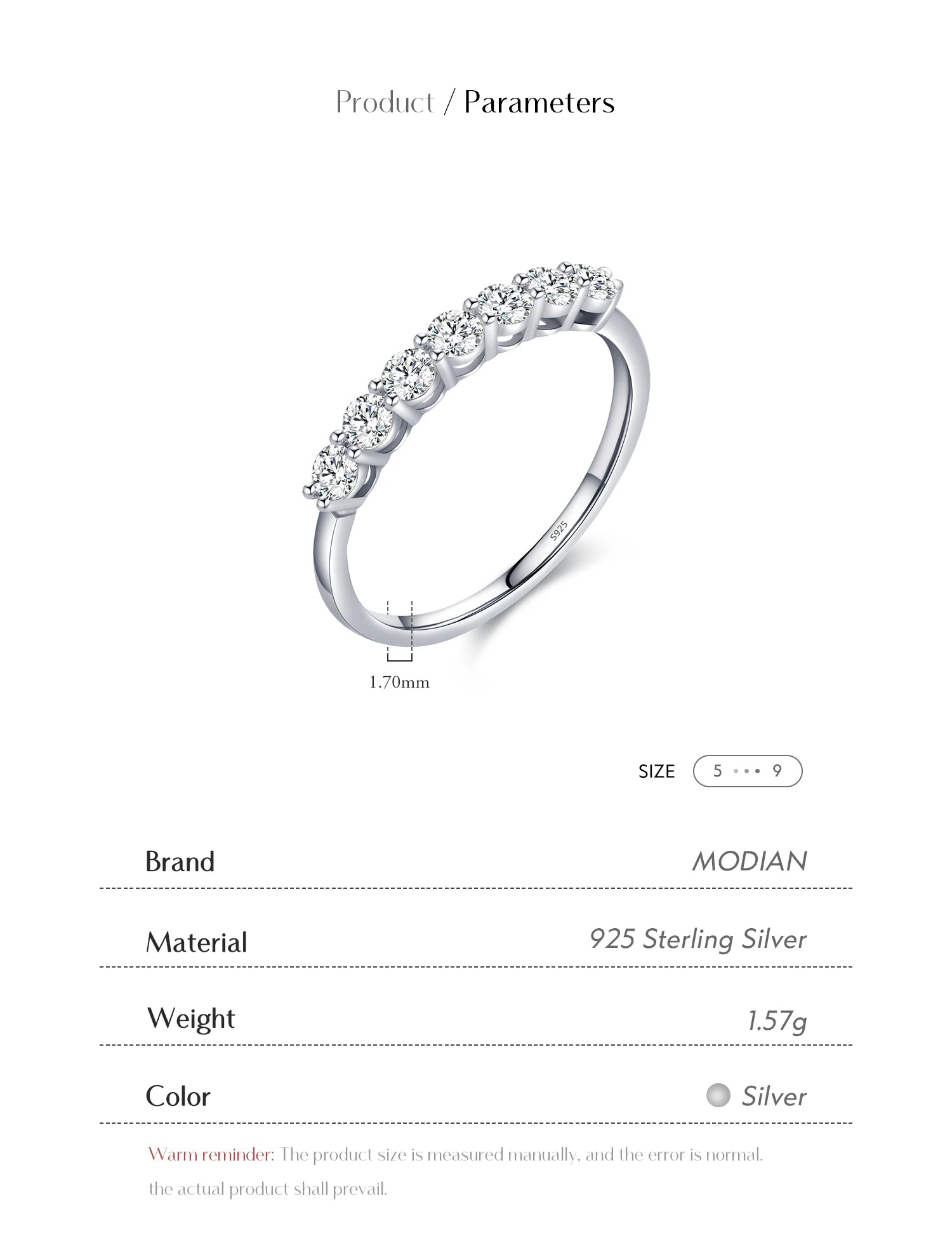 925 Sterling Silver 5A Zirconia Ring - Luxury Wedding Band Women