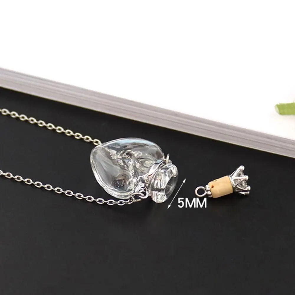 Openable Water Drop Heart Steel Chain Perfume Vial Necklace Wishing Bottle Pendant Essential Oil Diffuser Memorial Jewelry Gifts