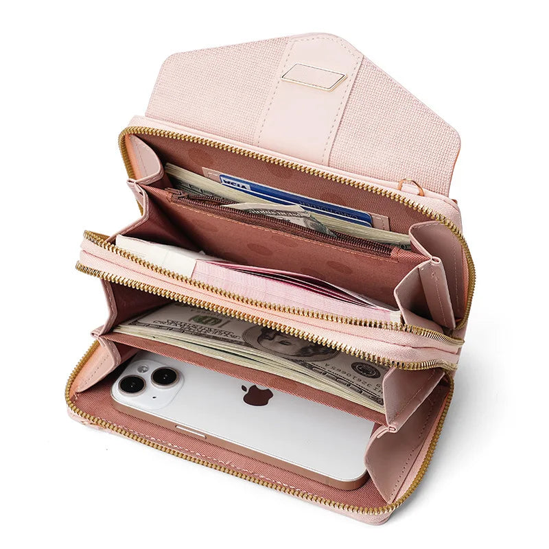 Fashion Women Luxury Leather Single Shoulder Bags Ladies Large Capacity Crossbody Mobile Phone Purse Female Messenger Wallet
